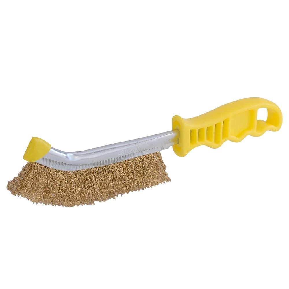 Cepillo de alambre de acero latonado anti-chispa con mango curvo Surtek 123279, foto 1 de 2