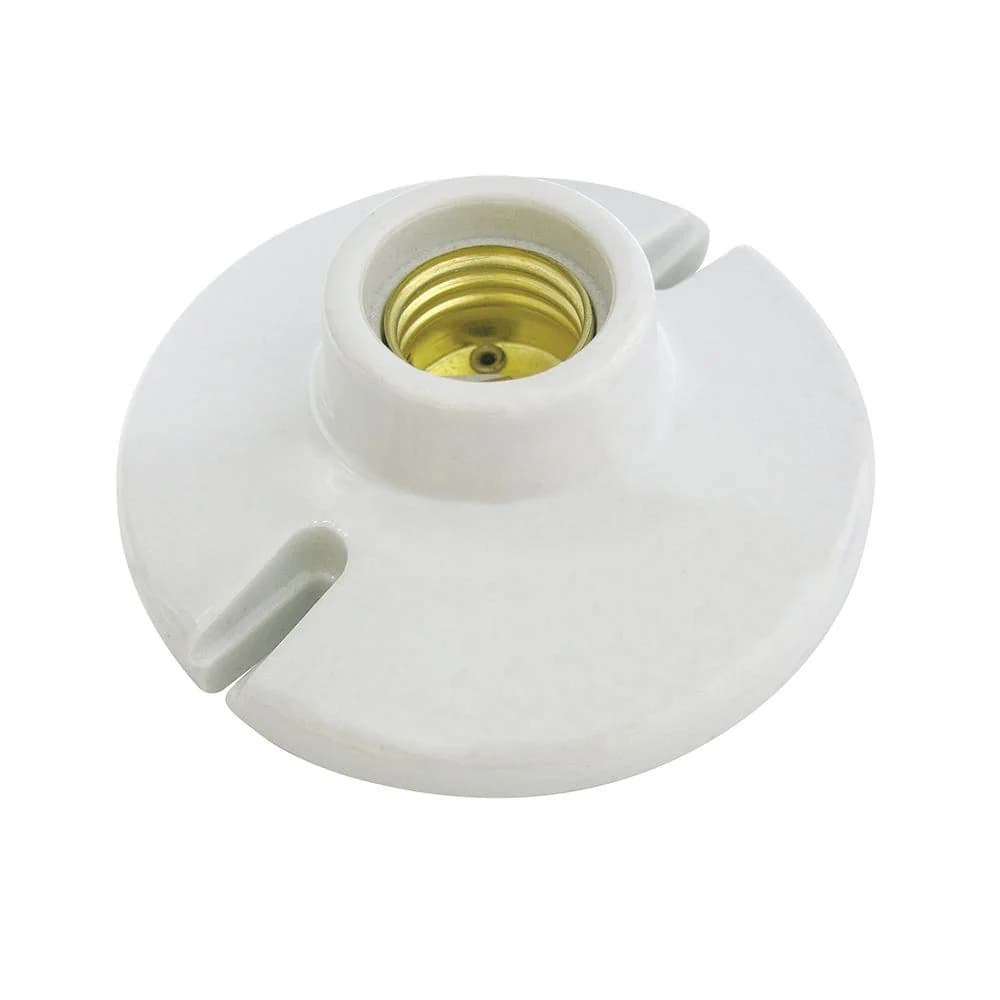 Portalámpara redonda de porcelana para techo 3", color blanco Surtek 136663