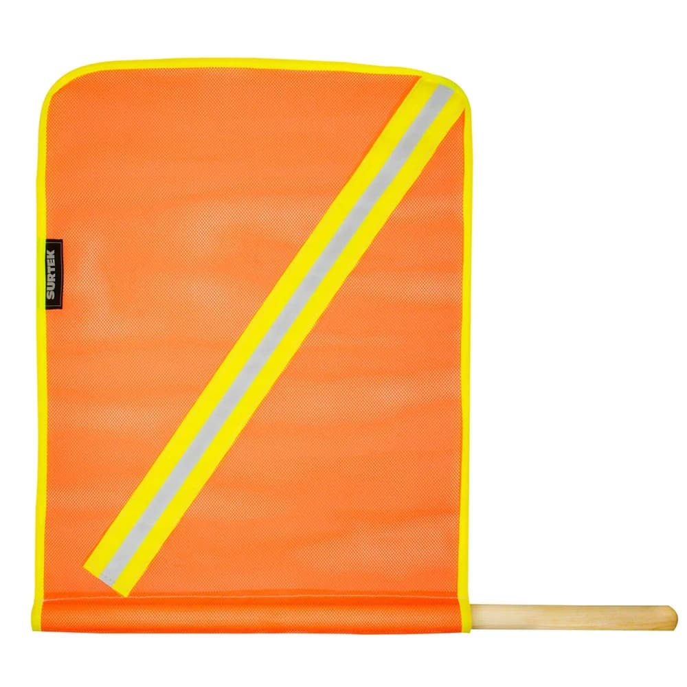 Banderín de malla plástica con reflejante y vástago de madera Surtek 137606