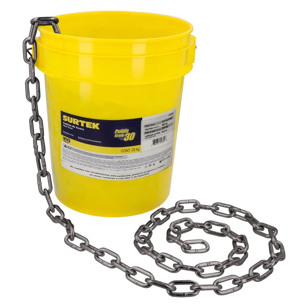 Cadena grado 30 pulida 3/8", 50 kg Surtek 150863, foto 1 de 3