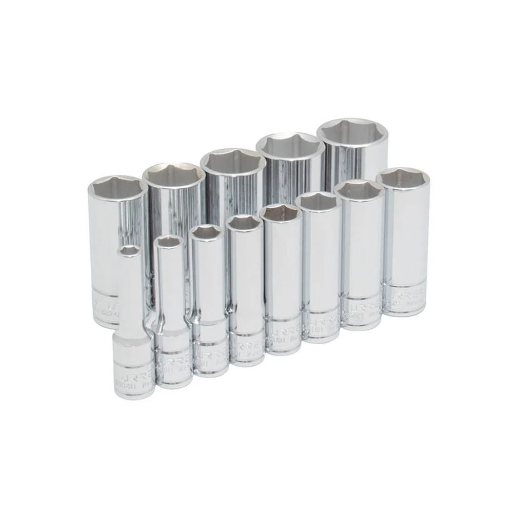 Juego de dados largos cuadro de 3/8", 6 puntas, en pulgadas, 13 piezas Urrea 52114, foto 1 de 3