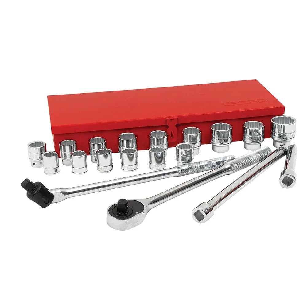 Juego de dados y accesorios cuadro de 3/4" métrico 12 puntas, 20 piezas Urrea 55200, foto 1 de 4