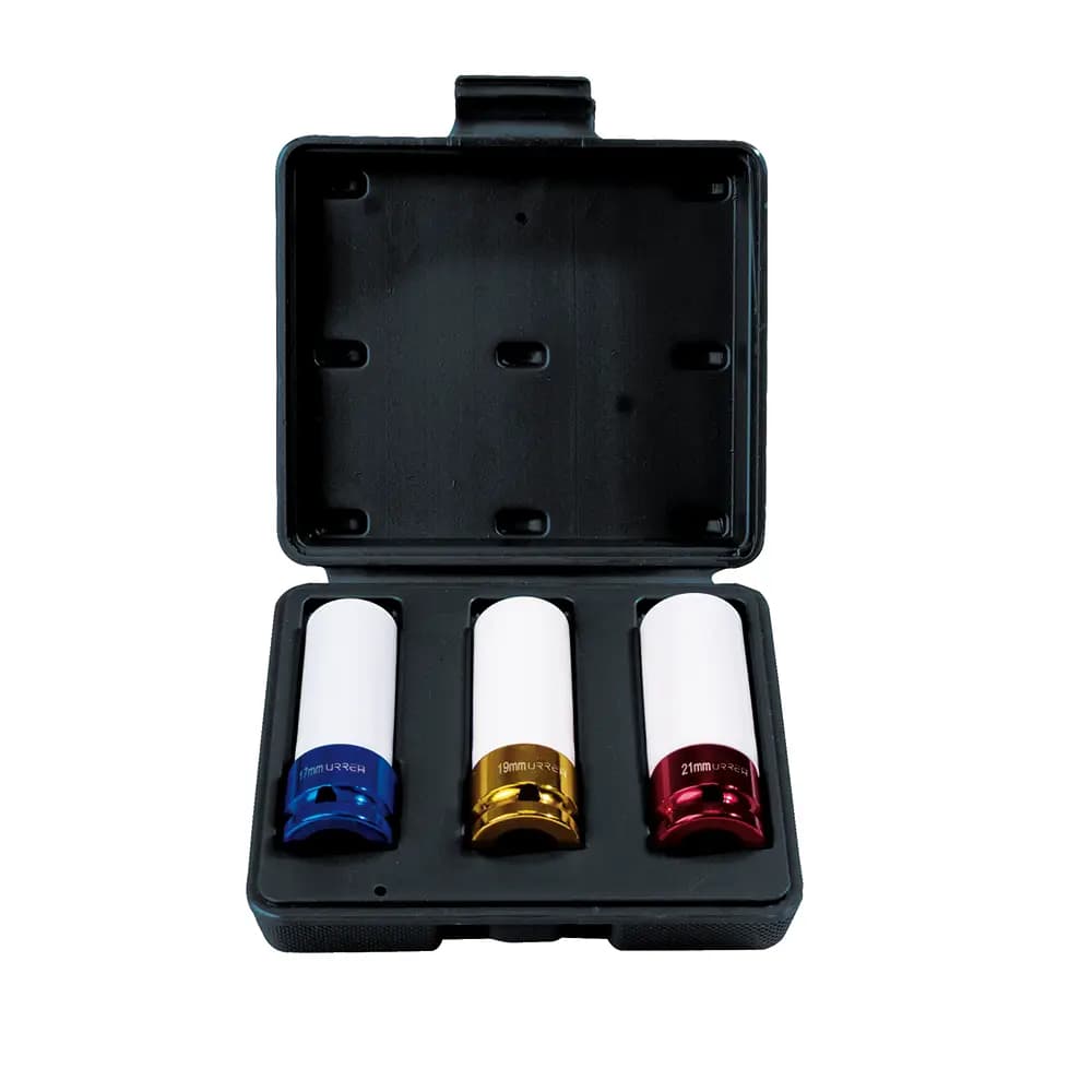 Juego de dados de impacto métricos cuadro de 1/2" con protección nylamid, 3 piezas Urrea 7300MP, foto 1 de 2