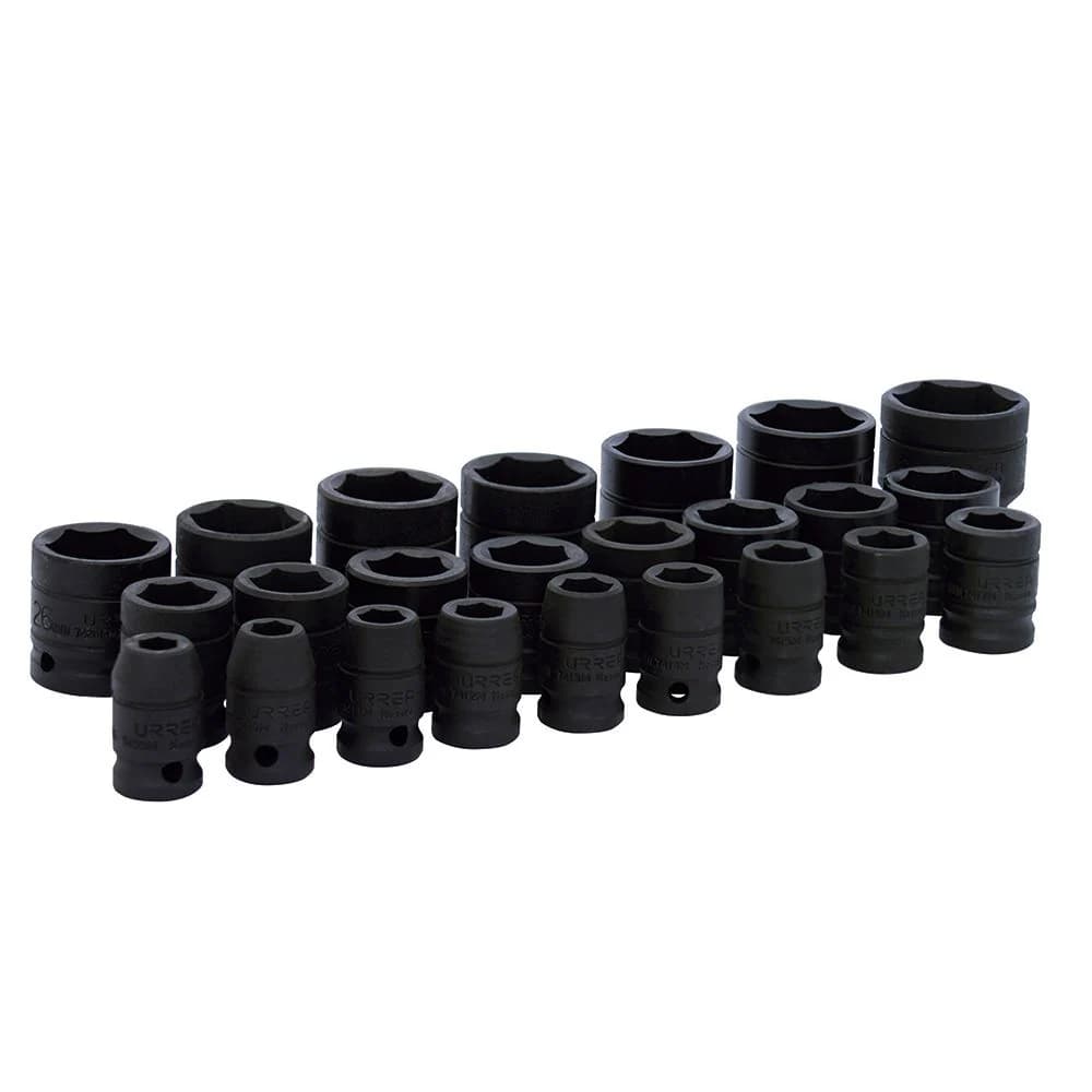 Juego de dados de impacto cuadro de 1/2", 6 puntas, métricos, 24 piezas Urrea 74206, foto 1 de 2