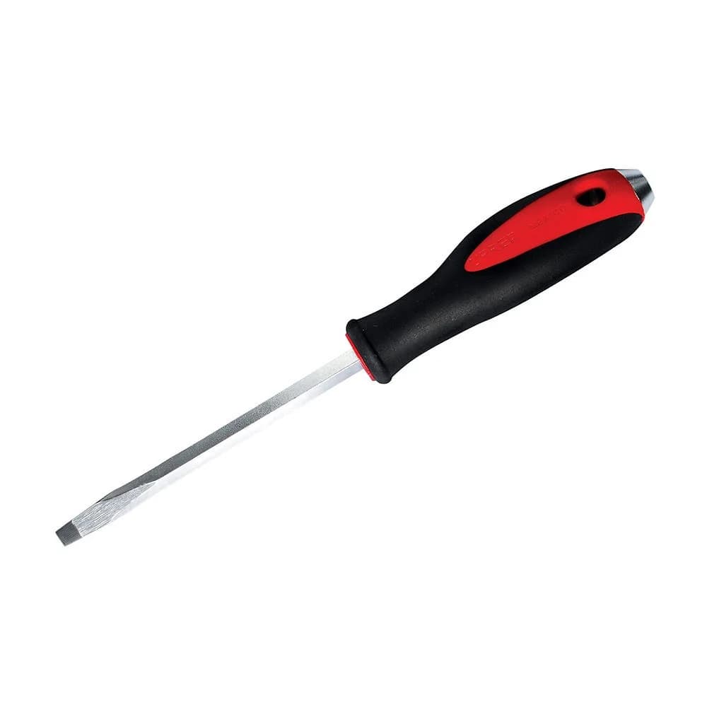 Destornillador con mango bimaterial de golpe, punta plana 3/8" x 12" Urrea 9112G