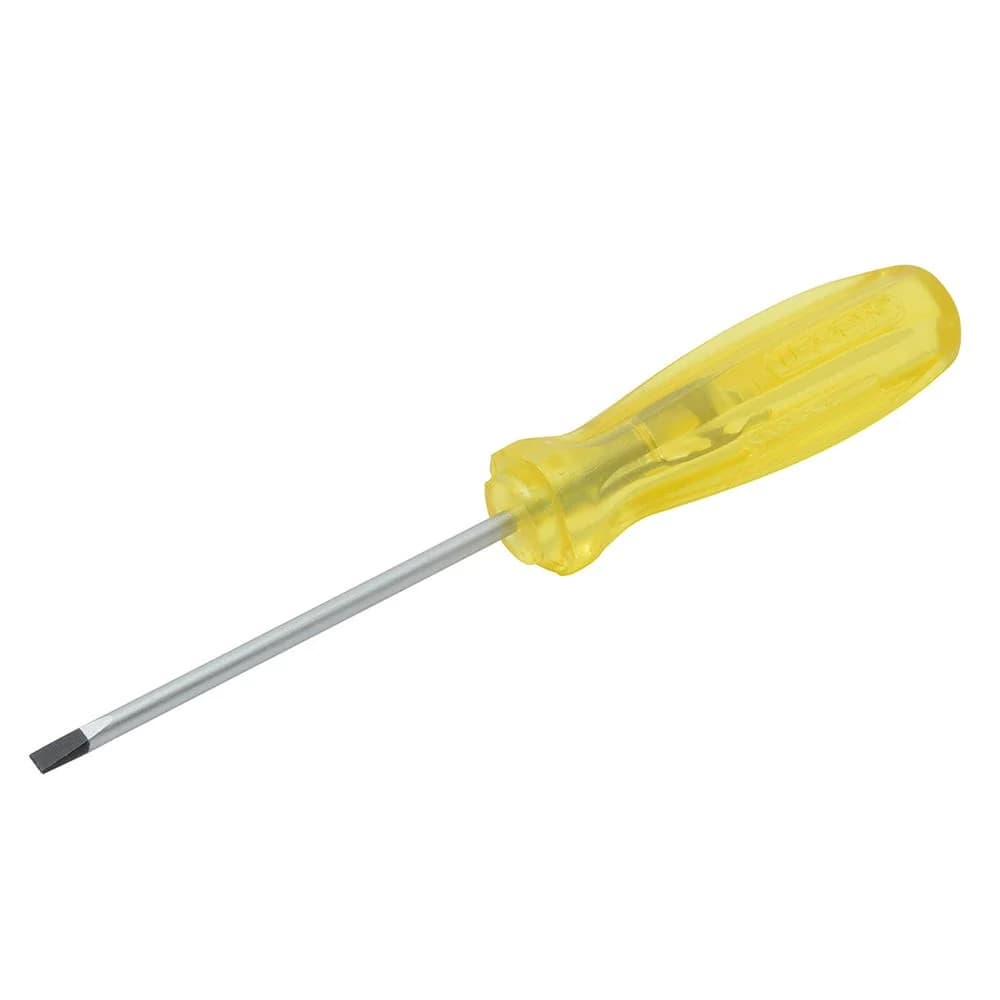 Destornillador con mango ámbar, punta cabinet barra redonda 1/8" x 8" Urrea 9627