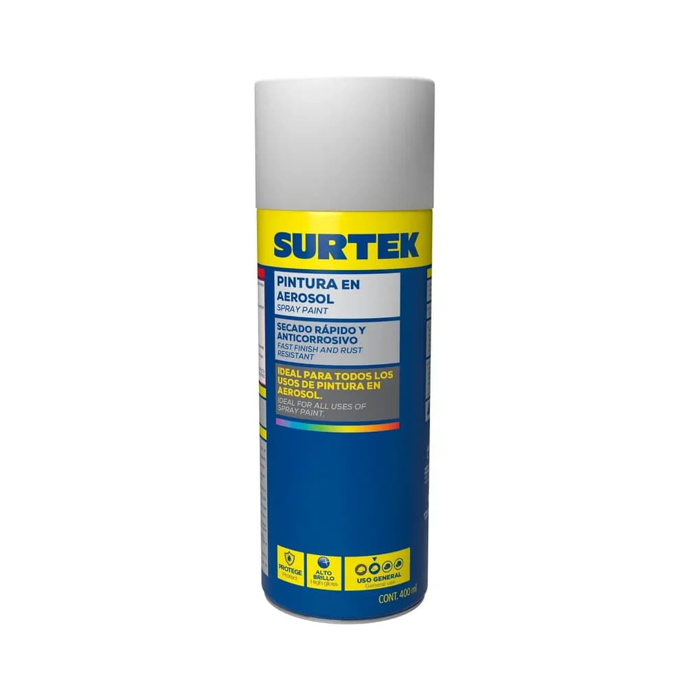 Pintura en aerosol 400 ml color cromo Surtek AEM403, foto 1 de 2