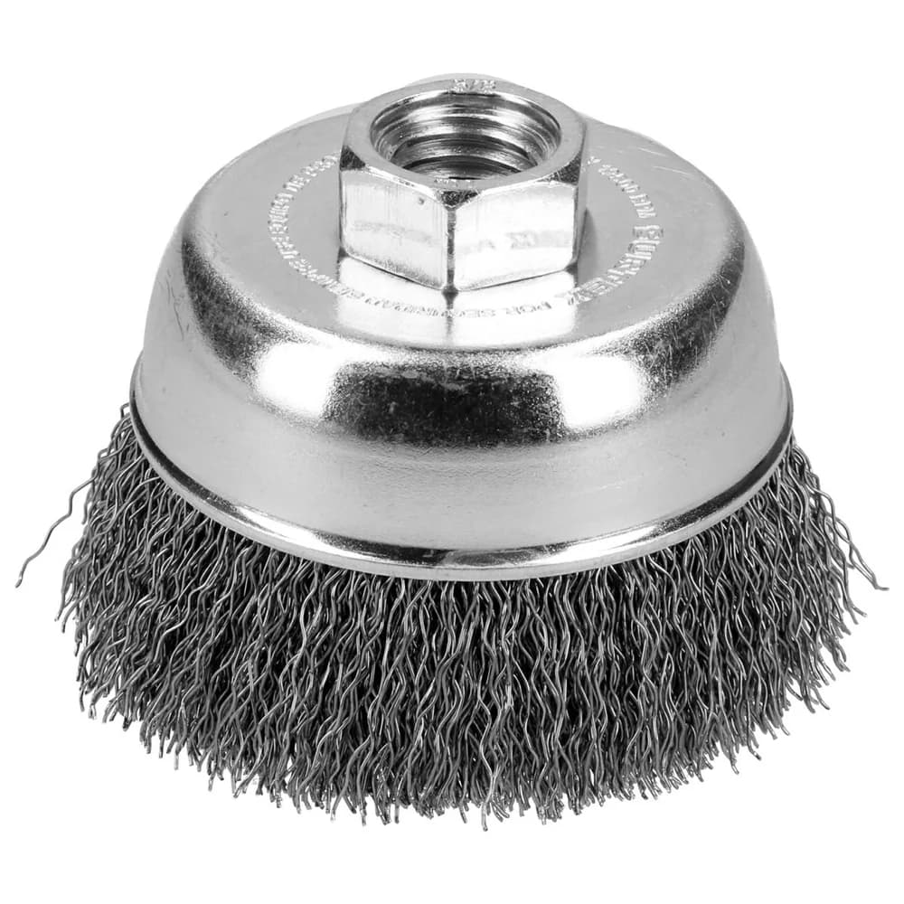 Carda copa ondulada alambre delgado 3" x 0.35 mm con rosca 5/8" Surtek C500, foto 1 de 3