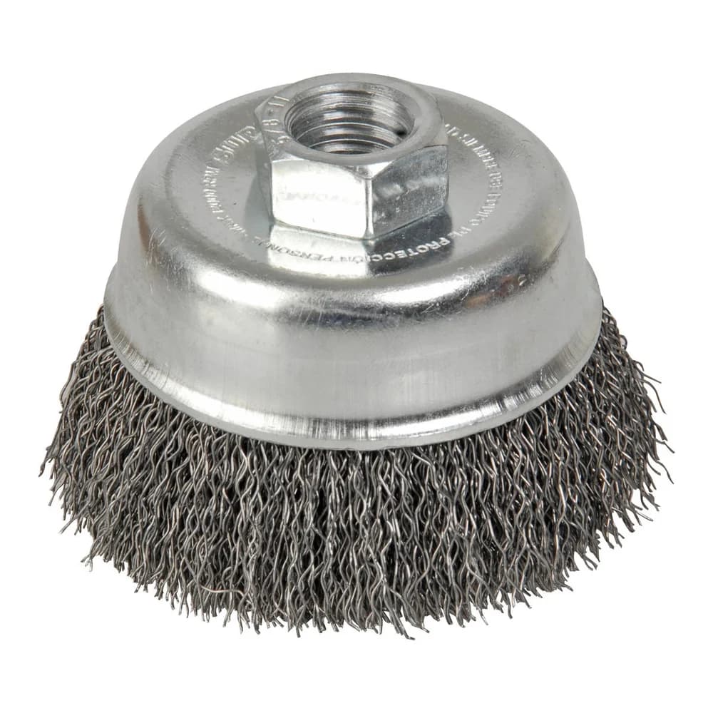 Carda copa ondulada alambre delgado 4" x 0.35 mm con rosca 5/8" Surtek C502, foto 1 de 3