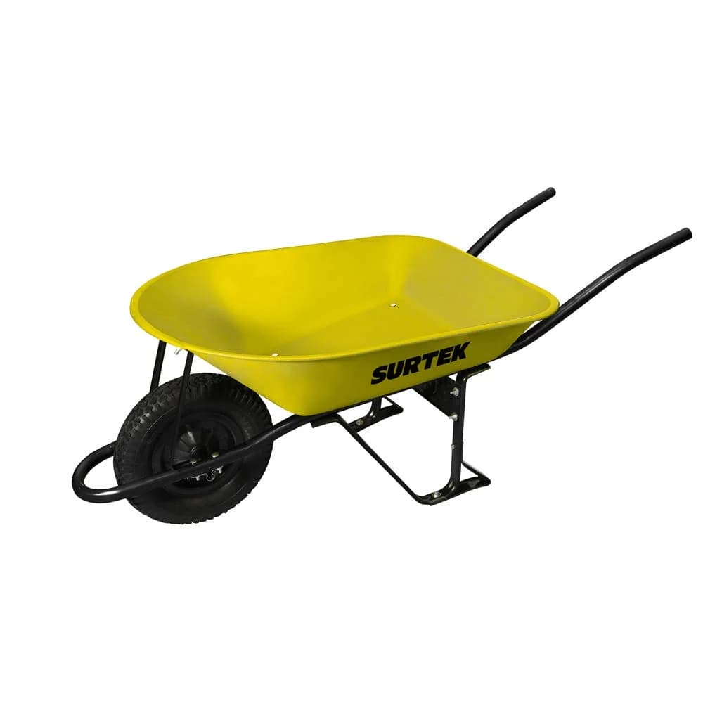 Carretilla reforzada con bastidor metálico 4.5 Ft3 llanta neumática reforzada de 4 capas Surtek CAT454