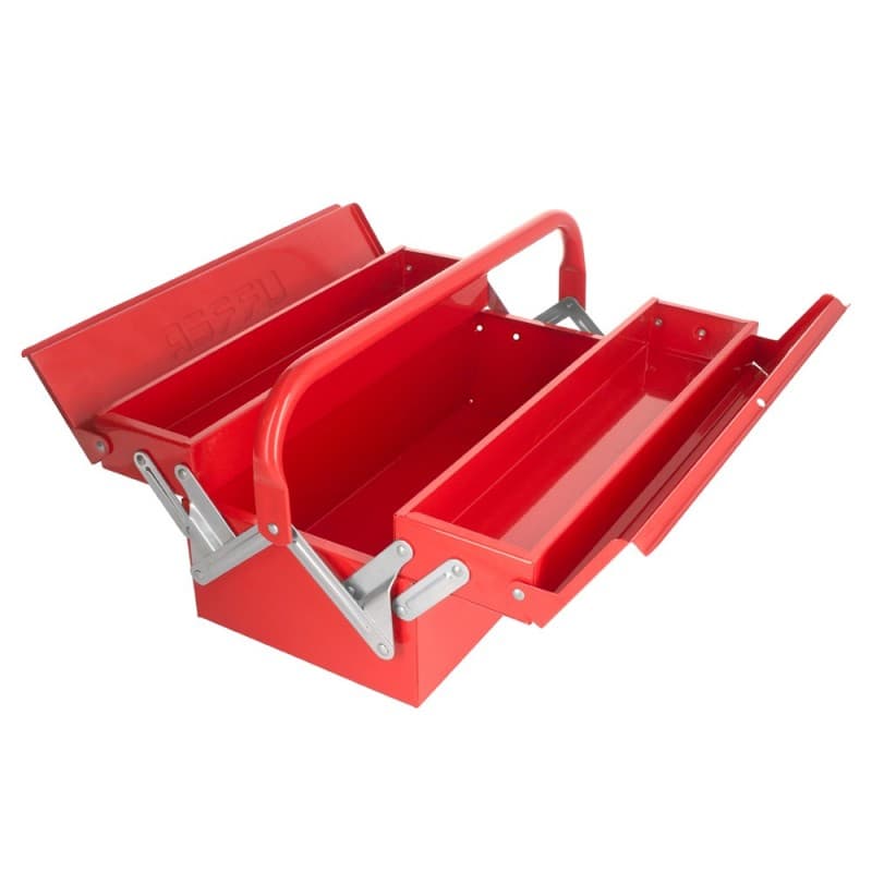 Urrea Caja Portaherramientas Metálica Tipo Acordeón Roja 7" X 16" X 6"