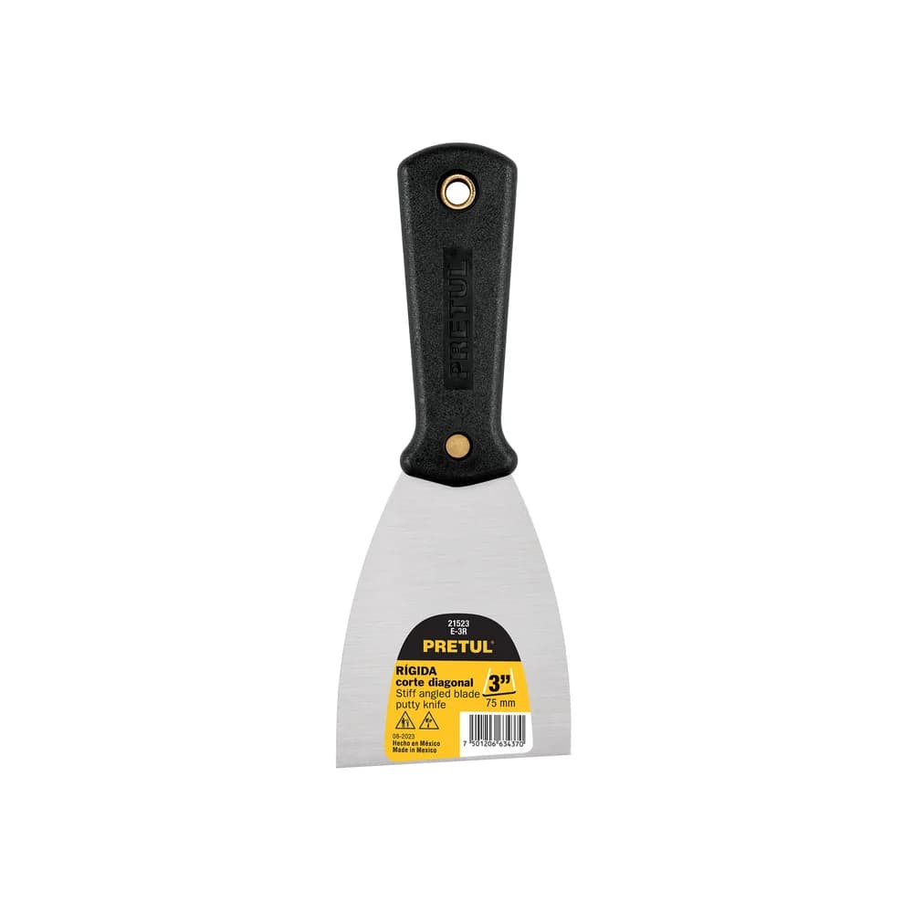 Espátula rígida 3" con mango de plástico Pretul E-3R
