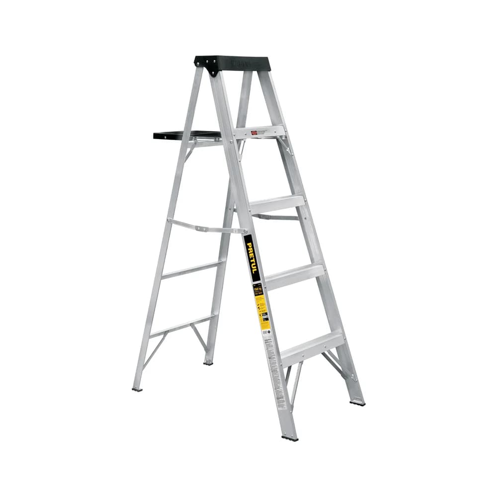 Escalera de tijera tipo III 4 escalones y bandeja Pretul EST-34P