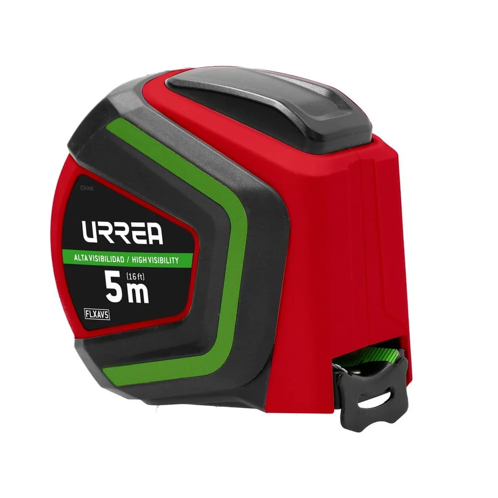 Flexómetro anti-impacto de alta visibilidad, 5 m x 27 mm Urrea FLXAV5
