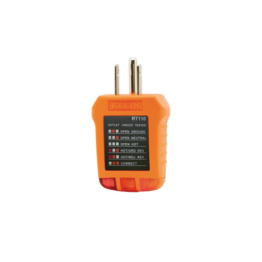 Probador de tomacorriente sin GFCI detecta los problemas de cableado más comunes Klein Tools RT110, foto 1 de 4