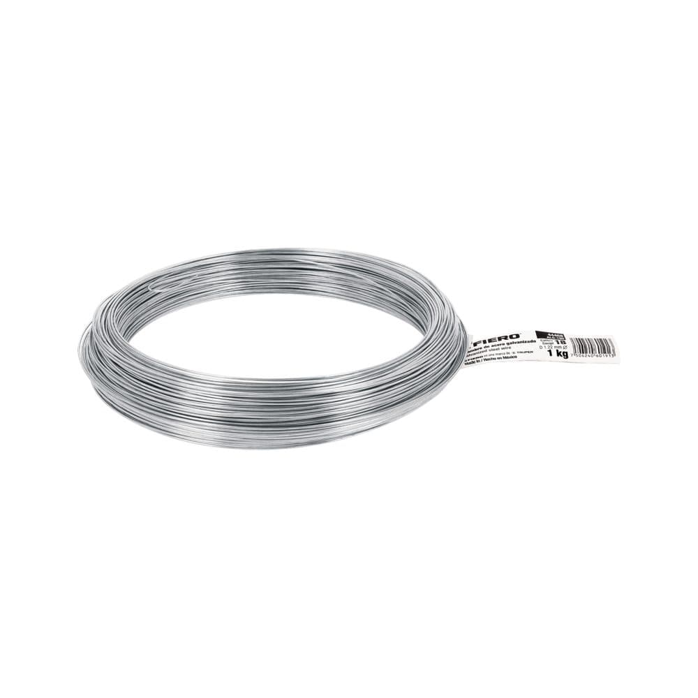 Rollo de 1 kg alambre galvanizado, calibre 18, FIERO