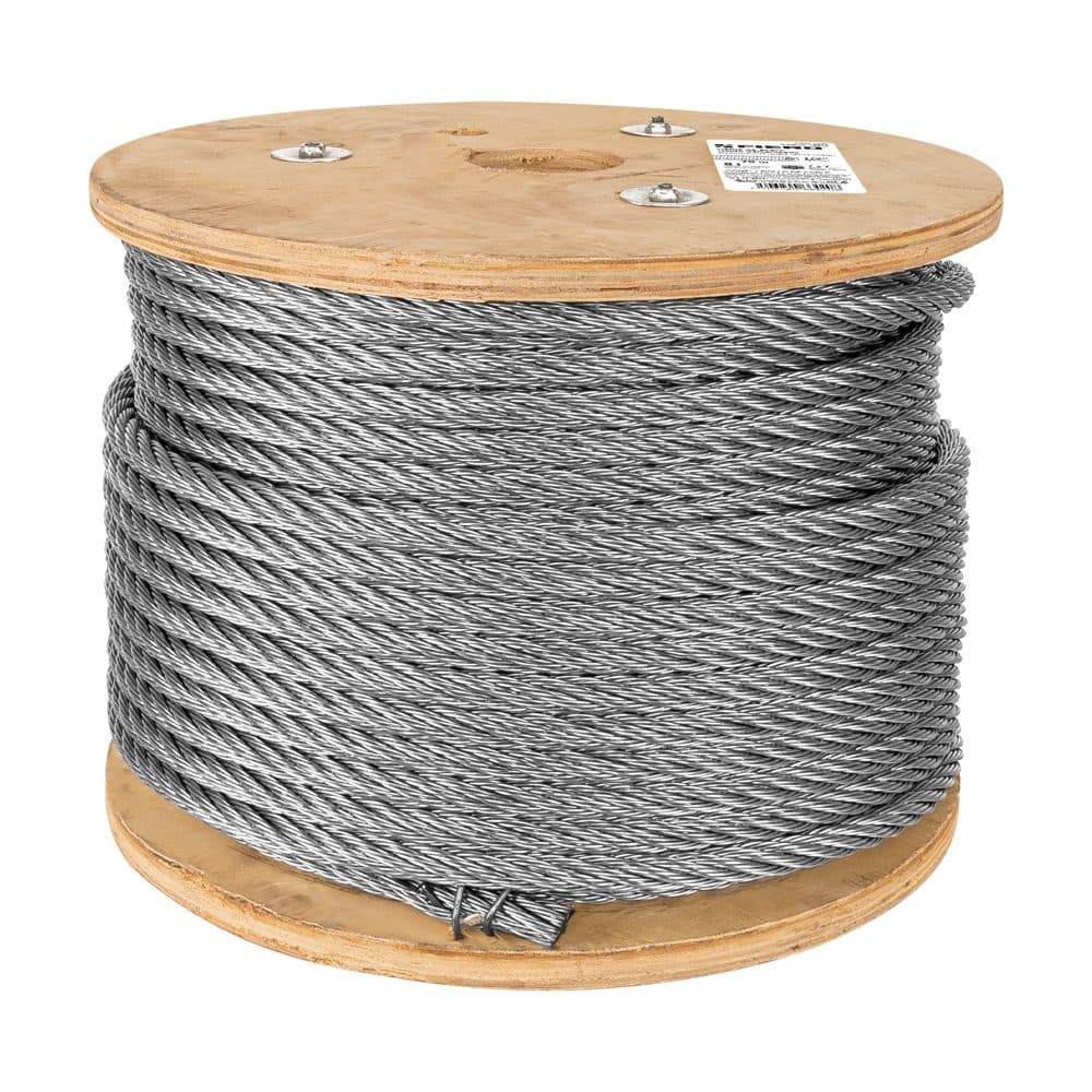 Metro de cable rígido 1/2" de acero 7x7 hilos, 75 m, FIERO, foto 1 de 4