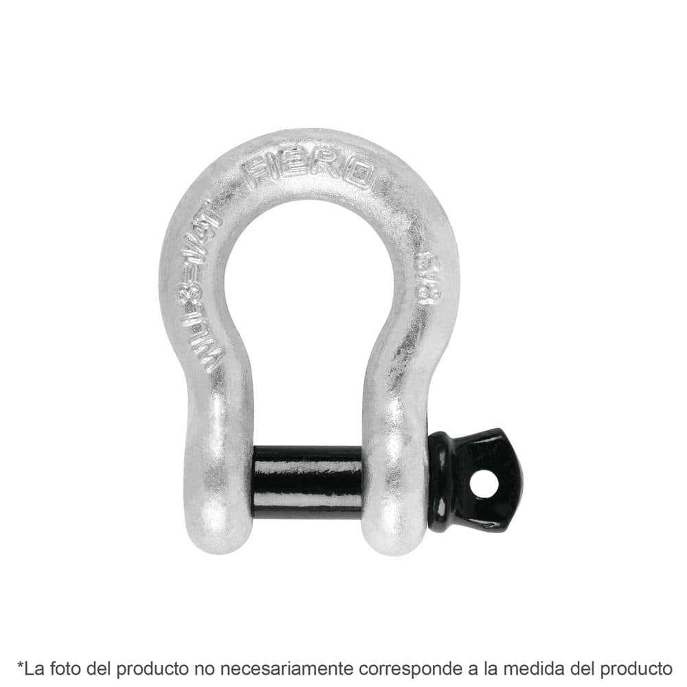 Grillete acero forjado 1/4" carga 500 kg, galvanizado FIERO, foto 1 de 4