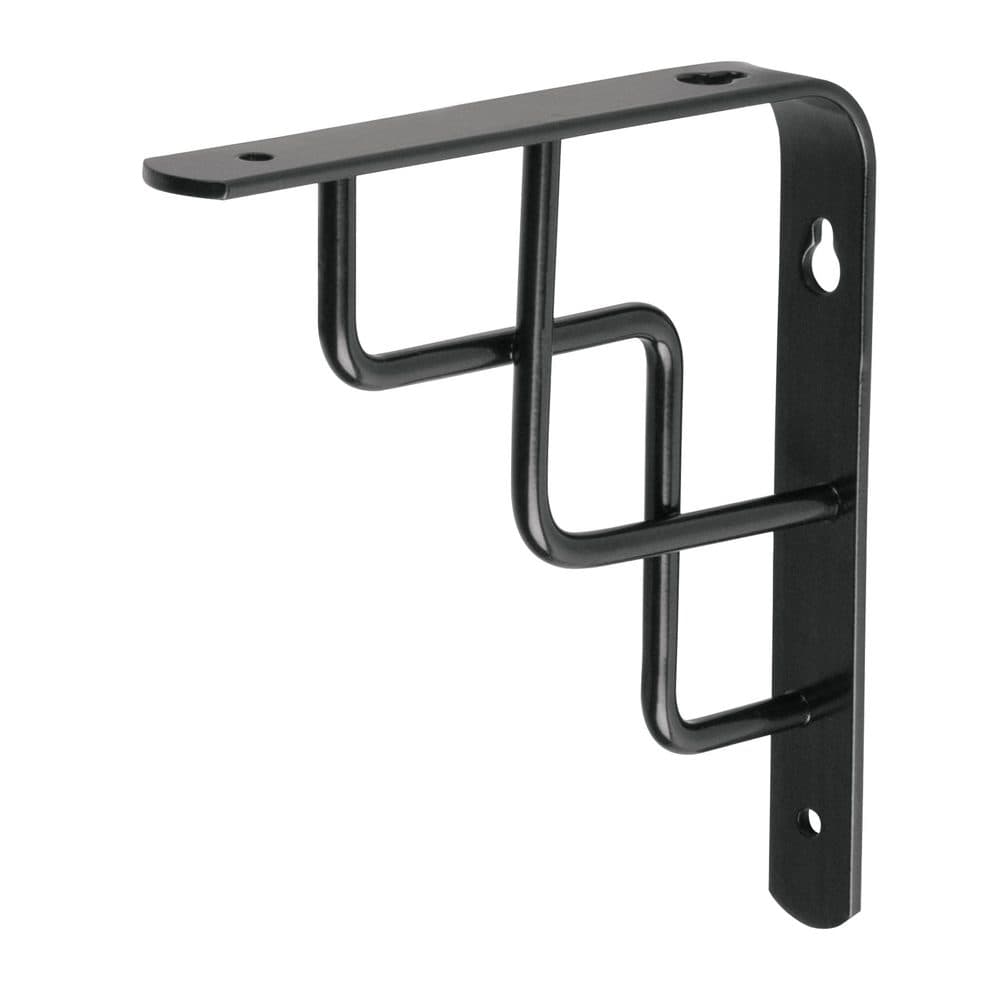 Ménsula reforzada negra 6 x 6", diseño escalera, FIERO, foto 1 de 4