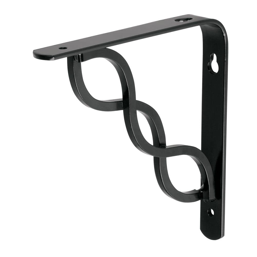 Ménsula reforzada negra 6 x 6", diseño trenza, FIERO, foto 1 de 4