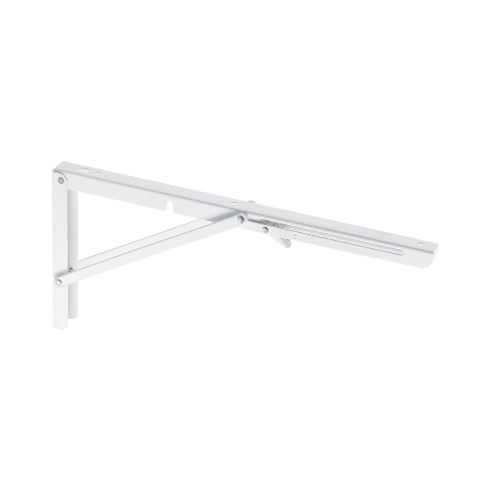 Ménsula plegable de acero blanca 8" x 16", FIERO, foto 1 de 4