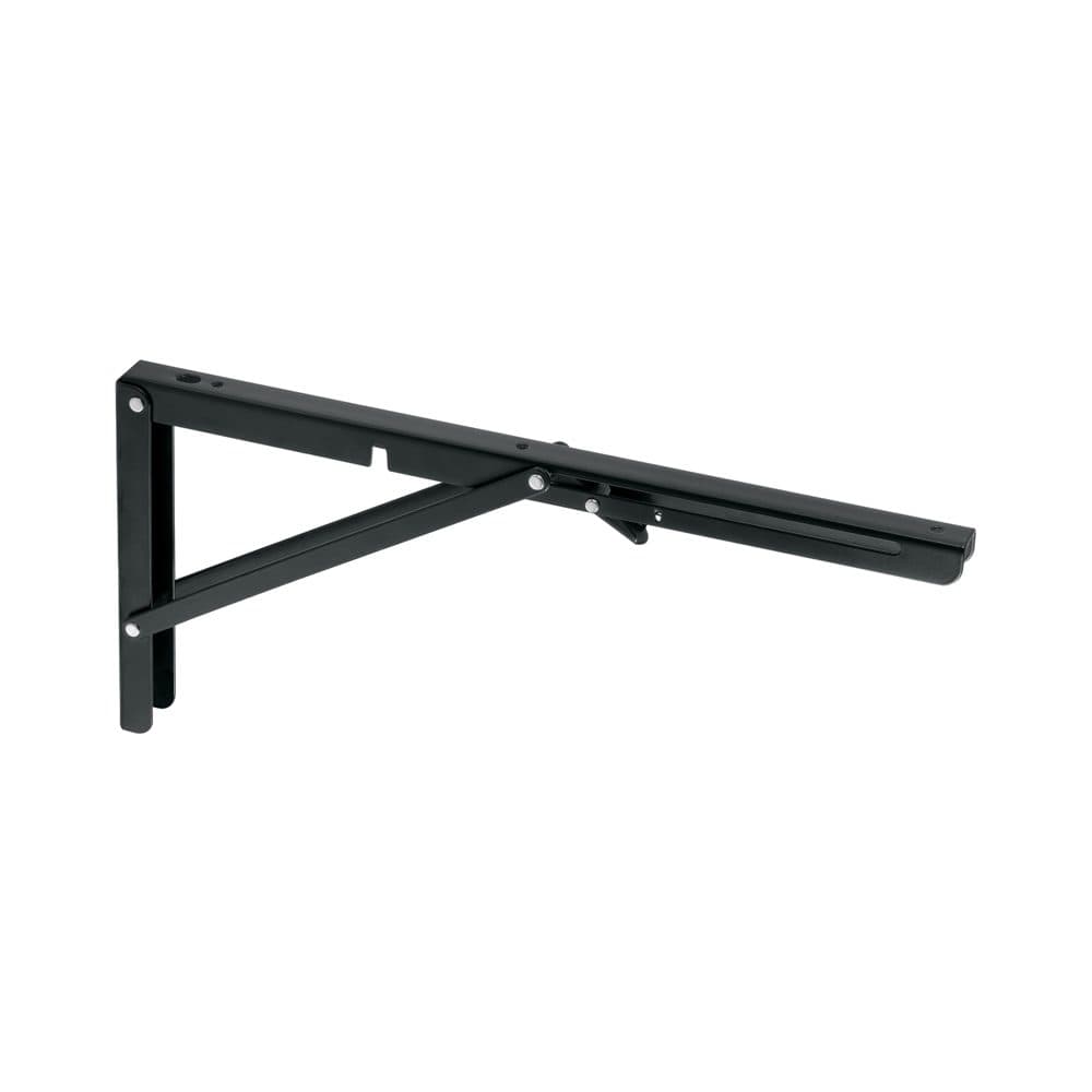 Ménsula plegable de acero negra 8" x 16", FIERO, foto 1 de 4