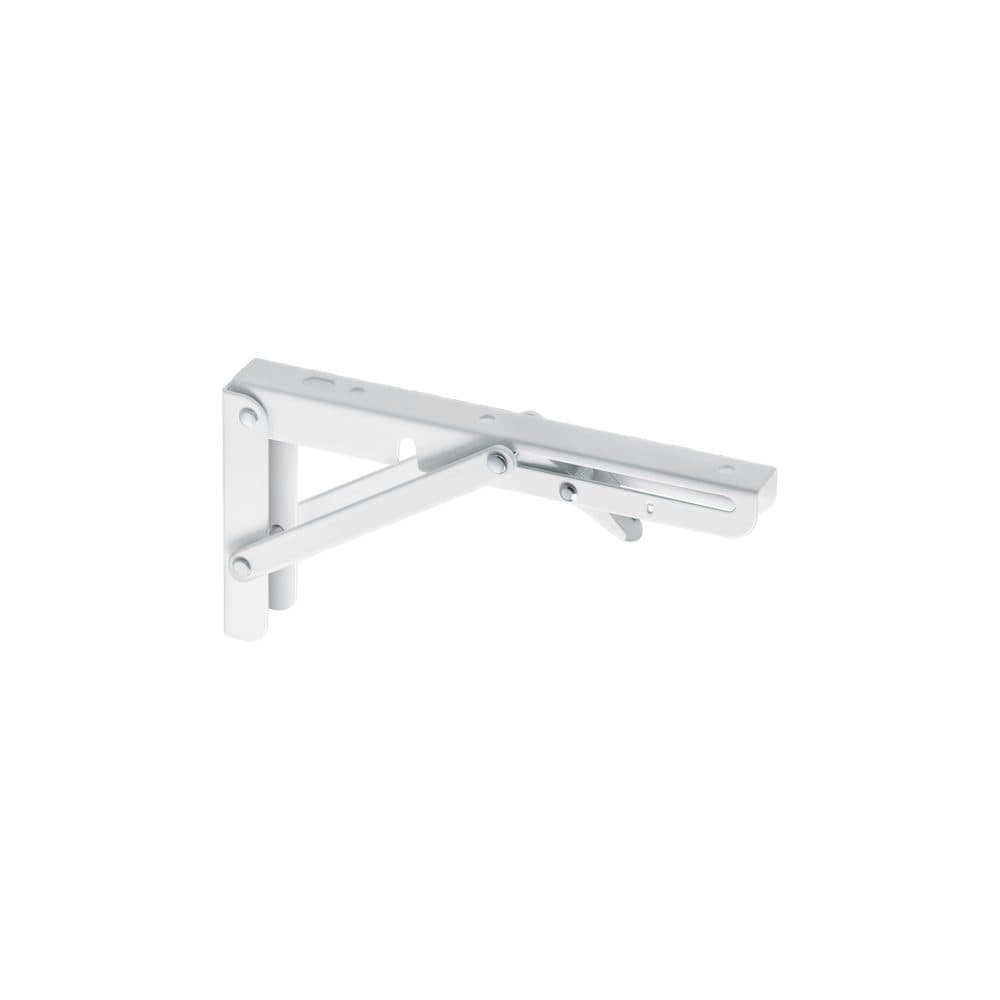 Ménsula plegable de acero blanca 4" x 8", FIERO, foto 1 de 4