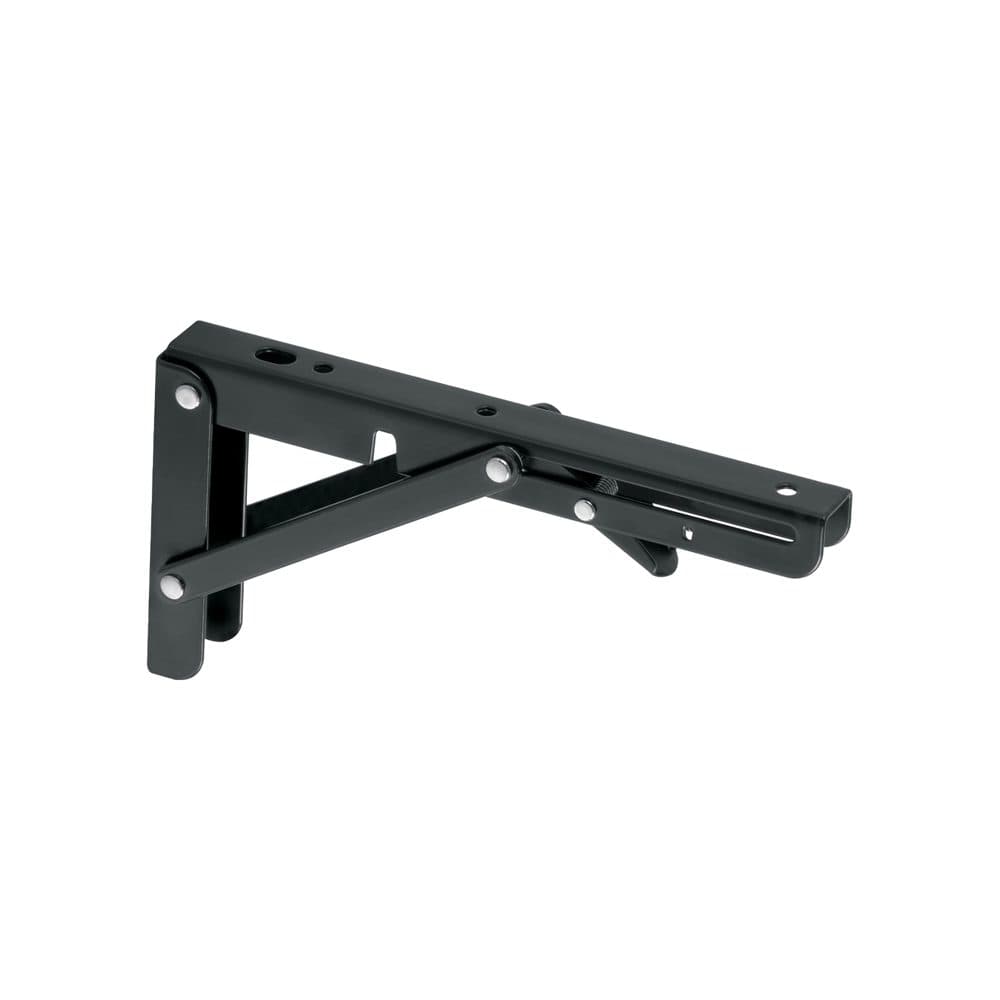 Ménsula plegable de acero negra 4" x 8", FIERO, foto 1 de 4