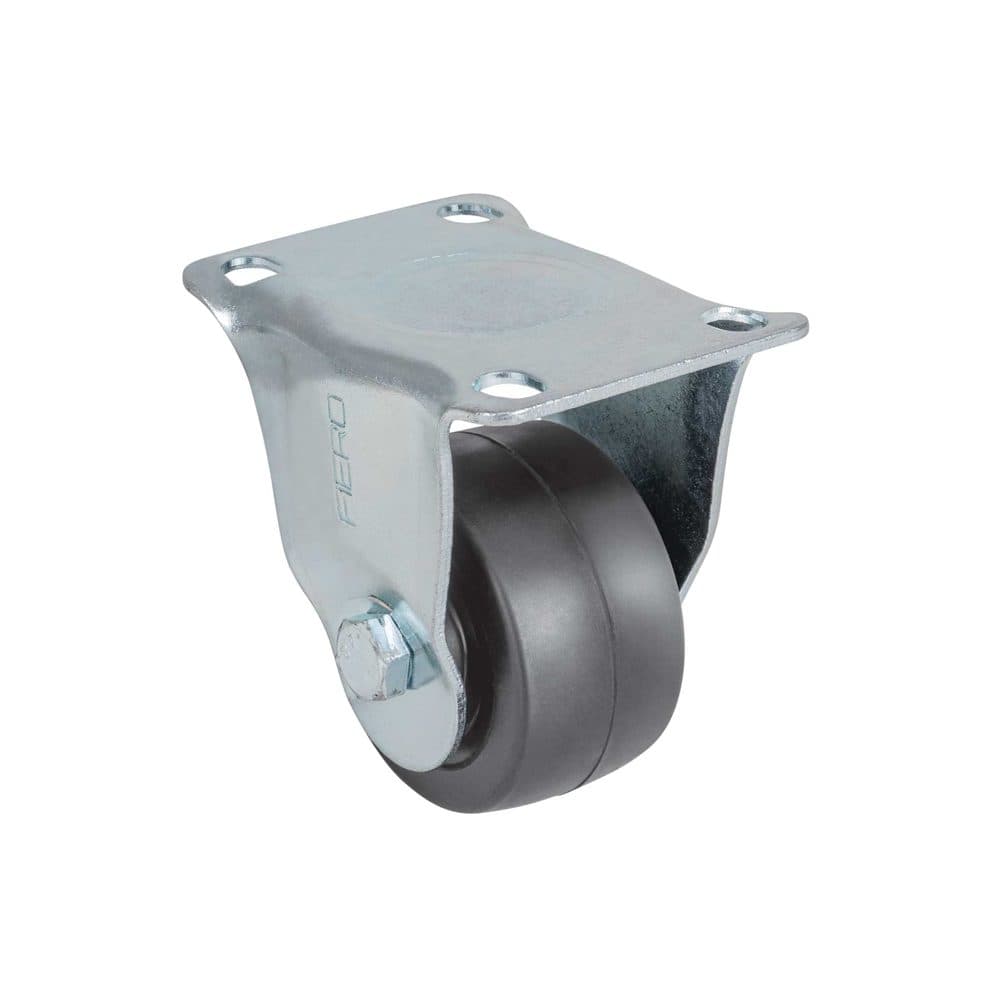 Rodaja uso múltiple 2-1/2", hule, placa fija, buje, FIERO, foto 1 de 3