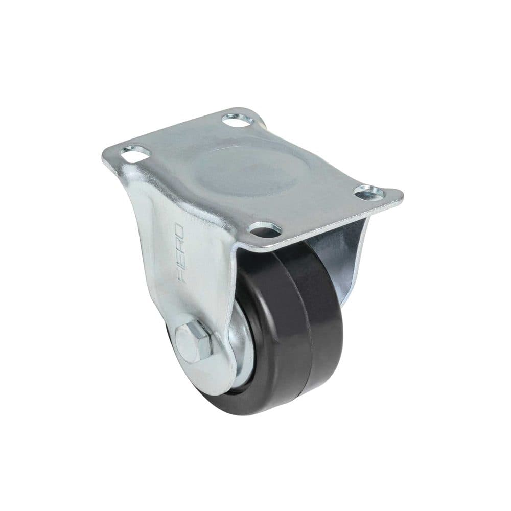 Rodaja uso múltiple 2-1/2", hule, placa fija, balero, FIERO, foto 1 de 1