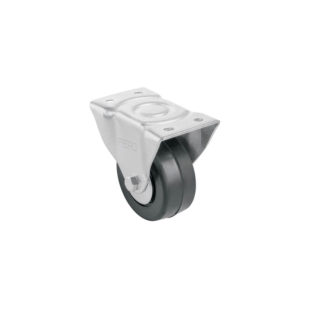 Rodaja uso múltiple 3", hule, placa fija, balero, FIERO, foto 1 de 4