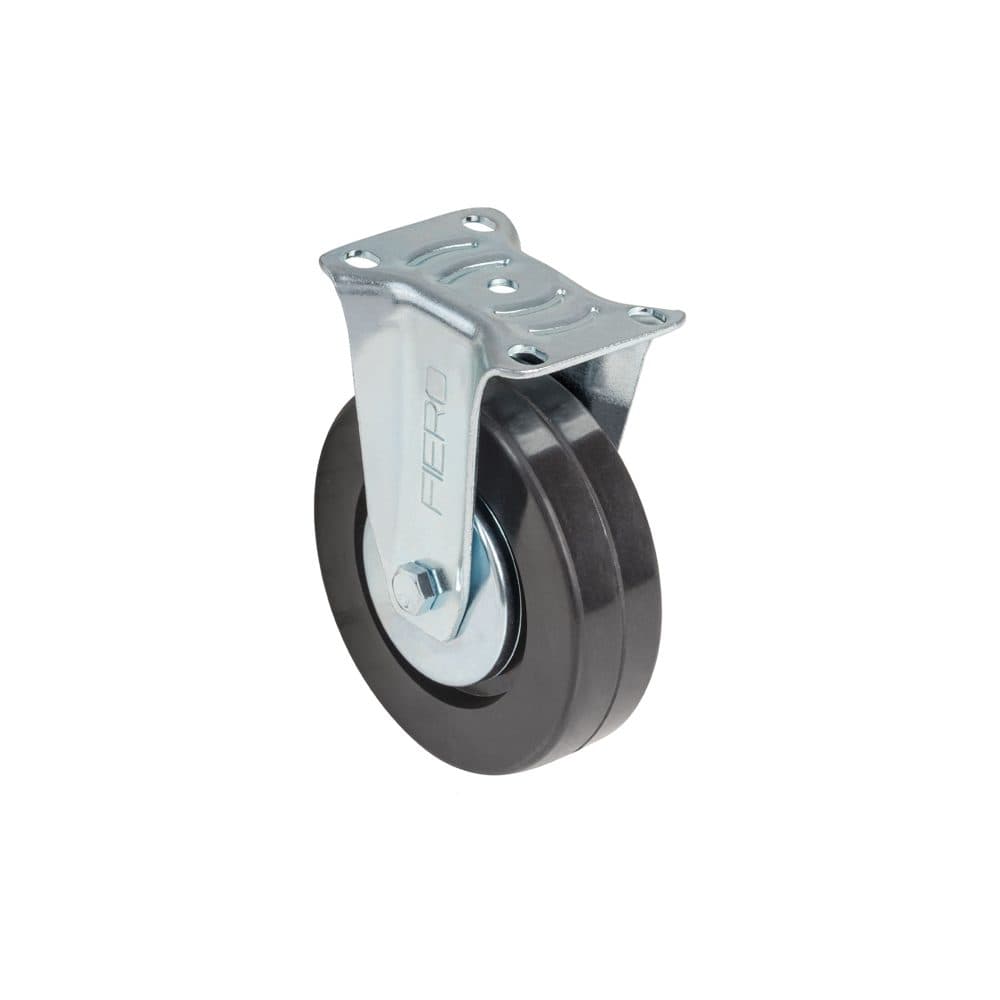 Rodaja uso múltiple 5", hule, placa fija, balero, FIERO, foto 1 de 1