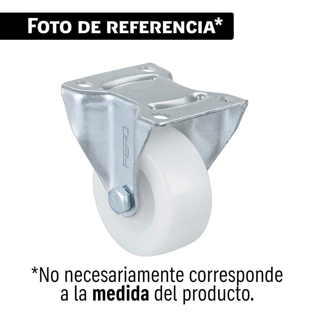 Rodaja uso múltiple 3", polietileno, placa fija, buje, FIERO, foto 1 de 1