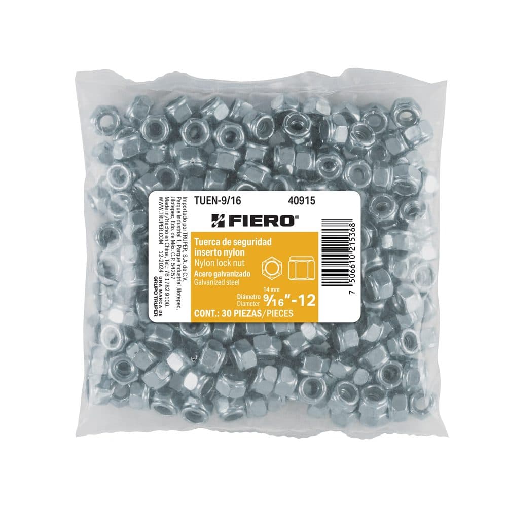 Bolsa con 30 tuercas de seguridad 9/16", FIERO