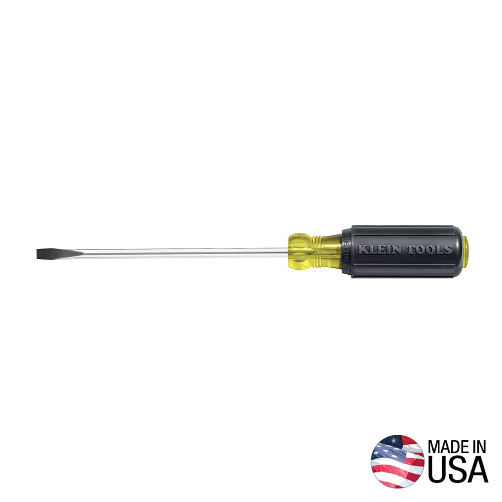 Klein Tools Desarmador de punta cabinet de 0,6 cm de alta resistencia con barra redonda de 20 cm, foto 1 de 2