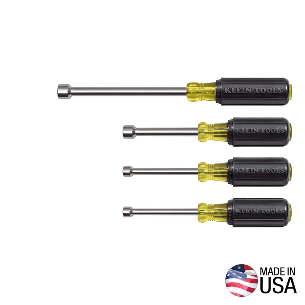 Klein Tools Juego de desarmadores de caja de 4 piezas con barras de 7,6 cm y mango Cushion-Grip™, foto 1 de 4