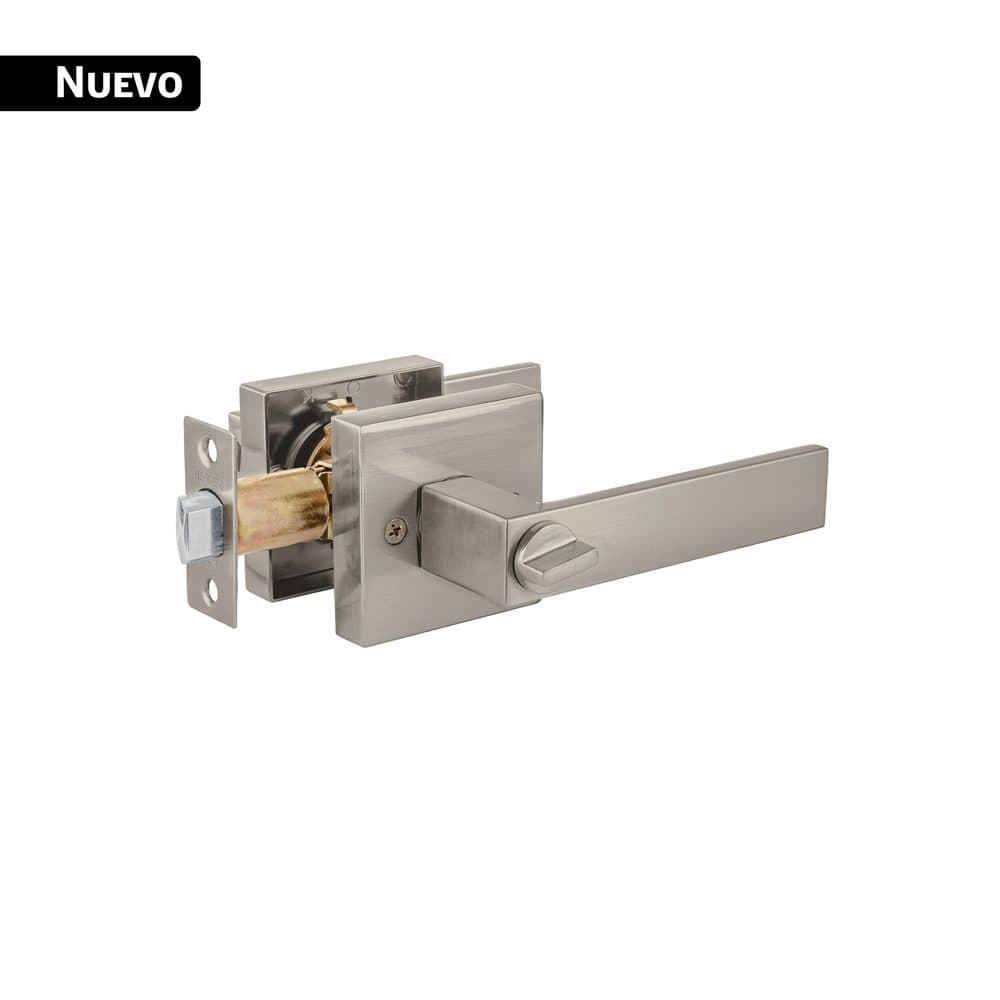 Truper Cerradura manija "Módena" p/baño, níquel satinado, HERMEX