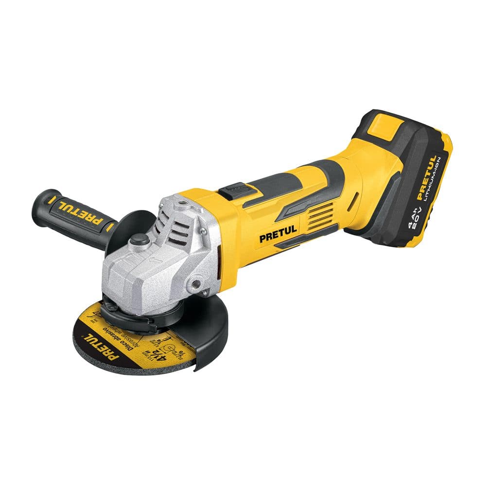 Truper Esmeriladora 4-1/2", 20V, 1 batería 4Ah, PRETUL