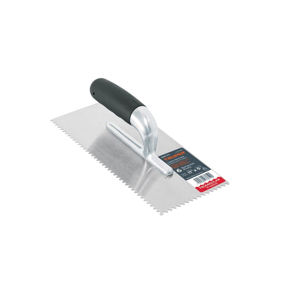 Truper Llana 11" dentado triangular, 6 remaches, mango Comfort Grip