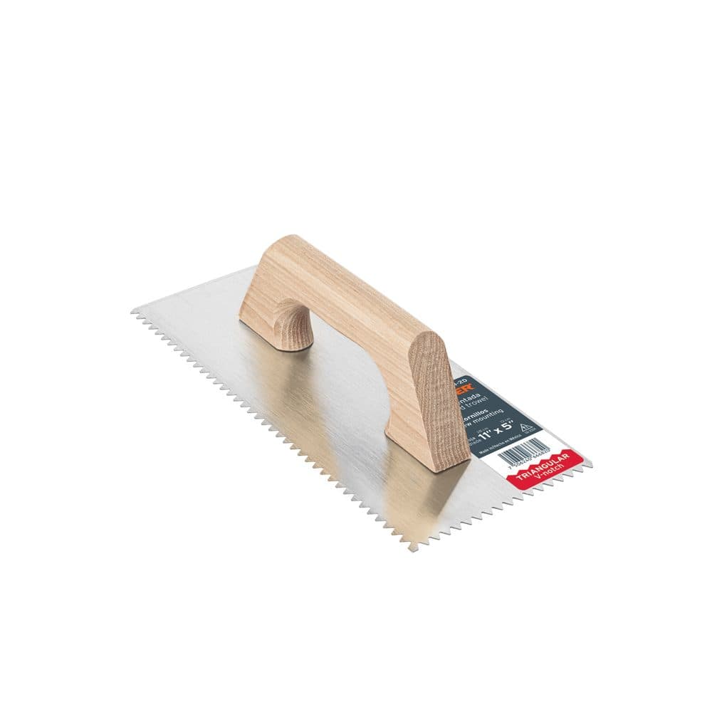 Truper Llana 11" dentado triangular, tipo español, mango madera