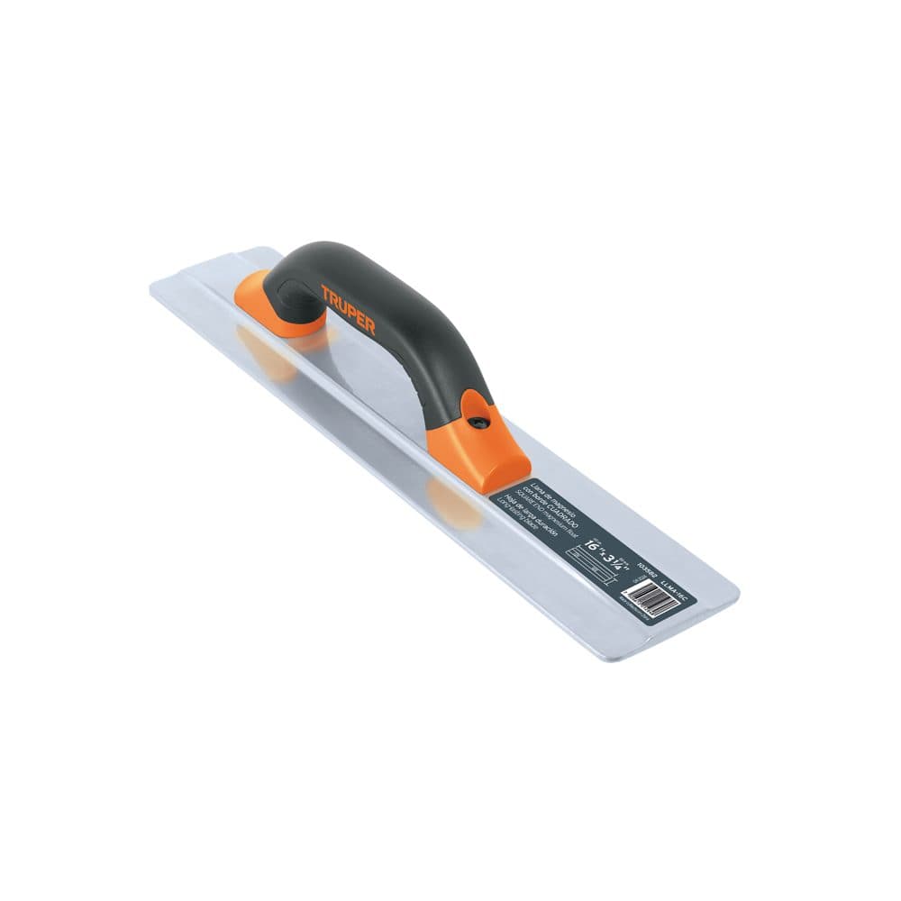 Truper Llana de magnesio 16" borde cuadrado, mango Comfort Grip