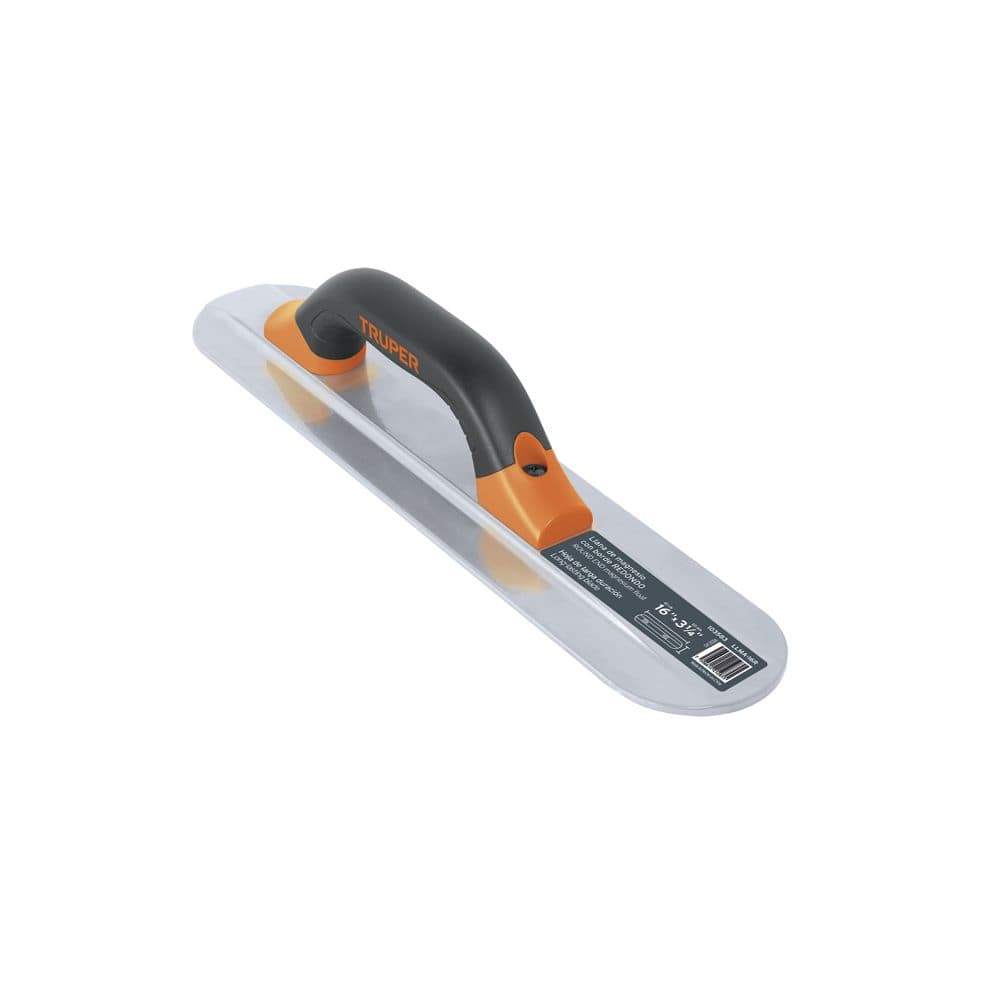 Truper Llana de magnesio 16" borde redondo, mango Comfort Grip