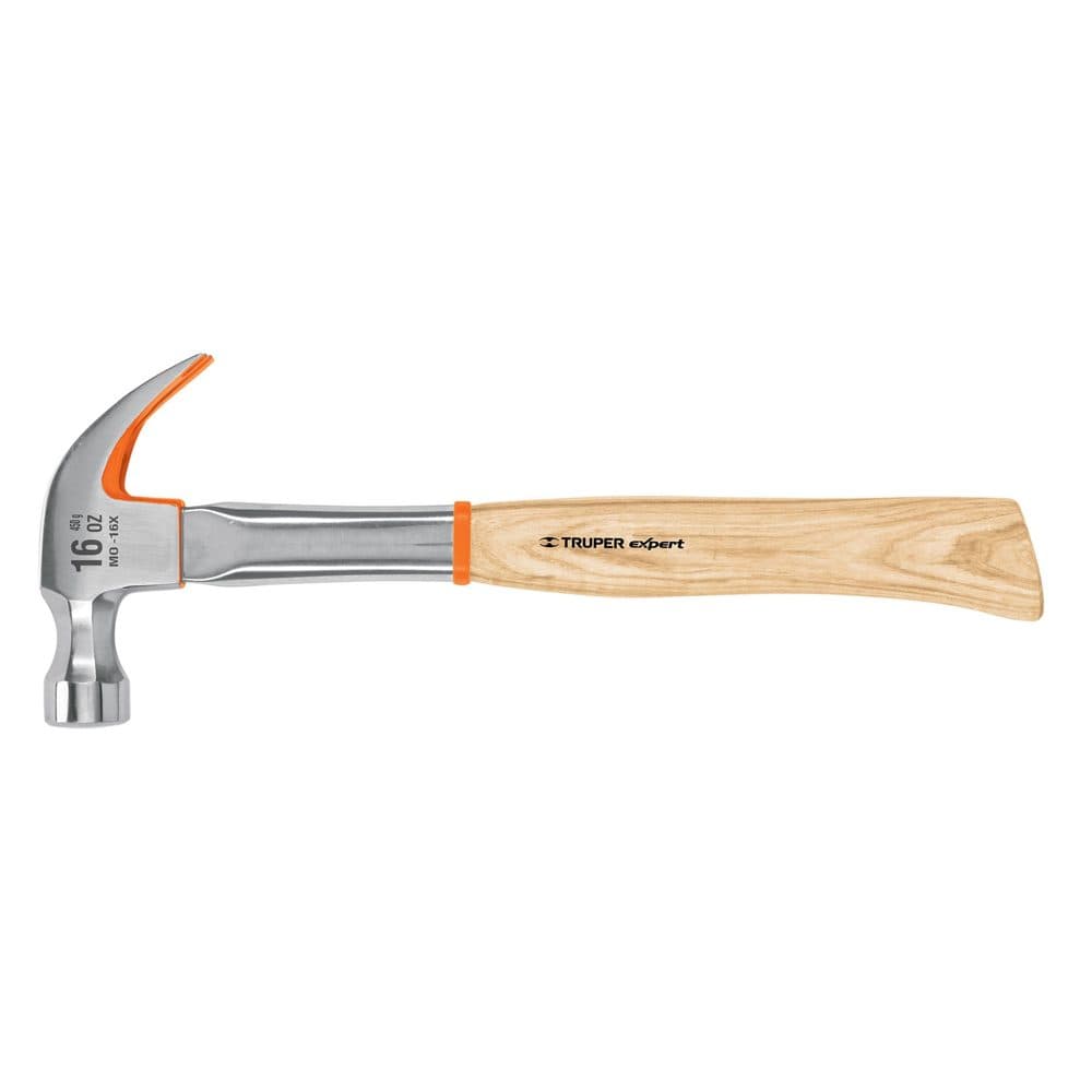 Truper Martillo profesional pulido espejo 16 oz uña curva, EXPERT