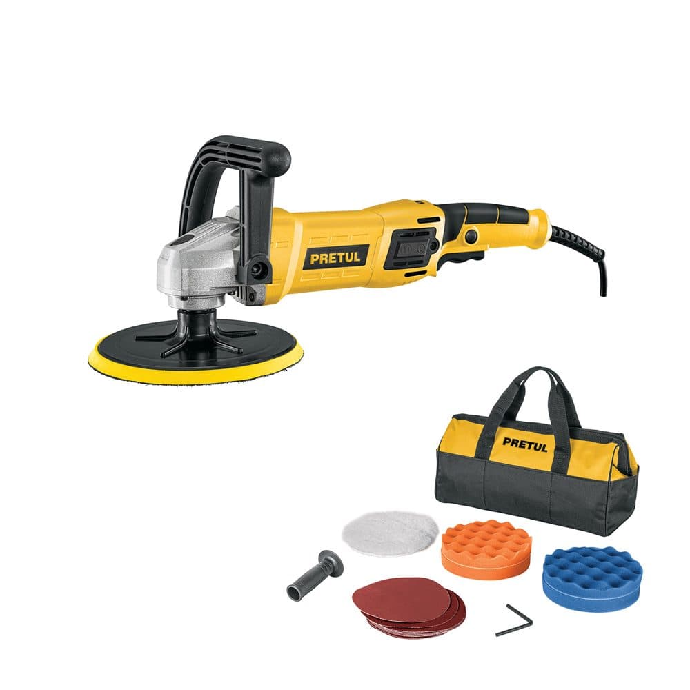 Truper Pulidora rotativa 7", 1200W, con accesorios, PRETUL