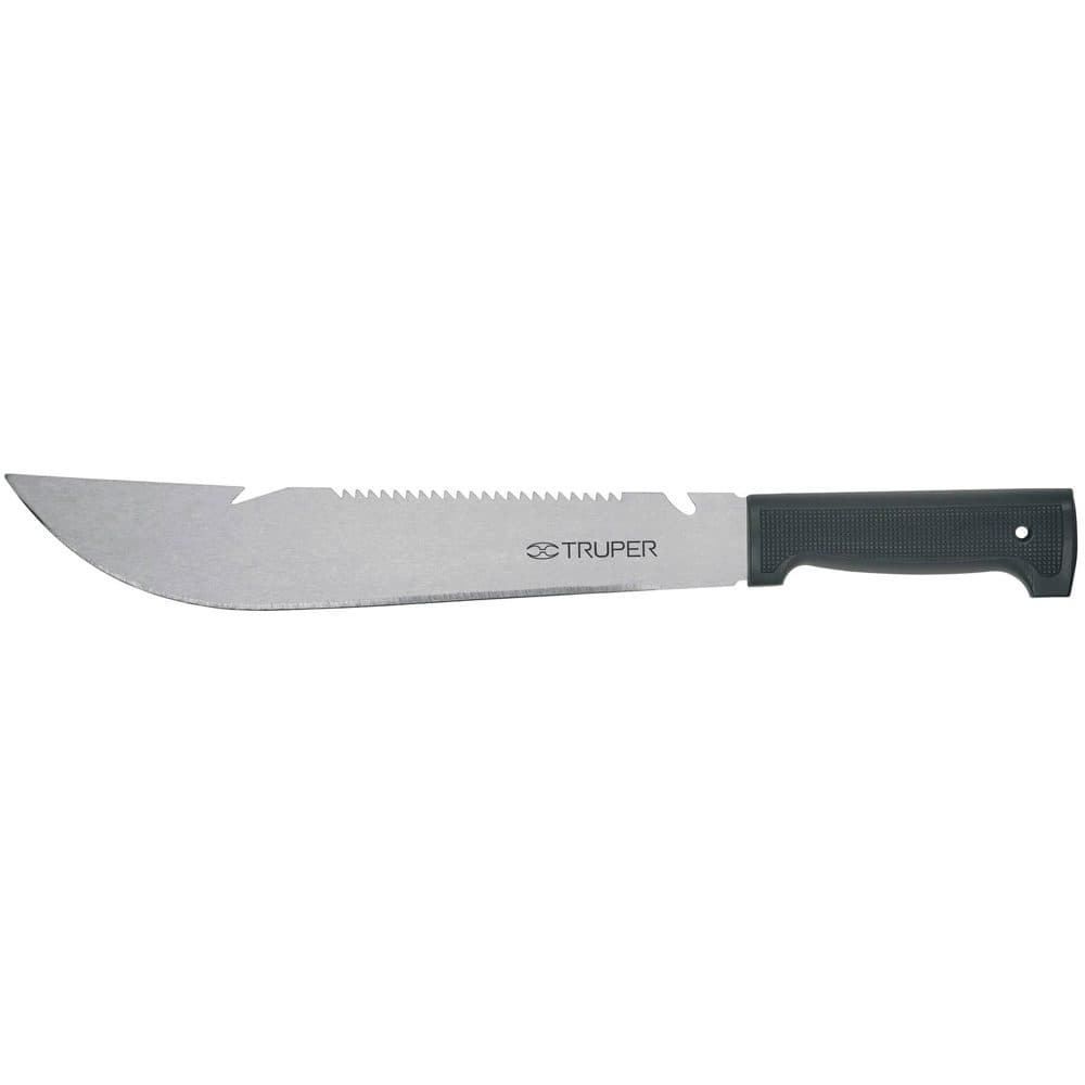 Machete rambo 12", cacha inyectada negra, TRUPER