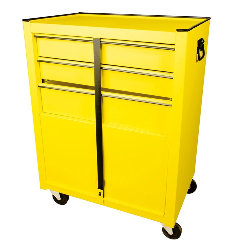Surtek Gabinete móvil con 3 gavetas color amarillo 26"