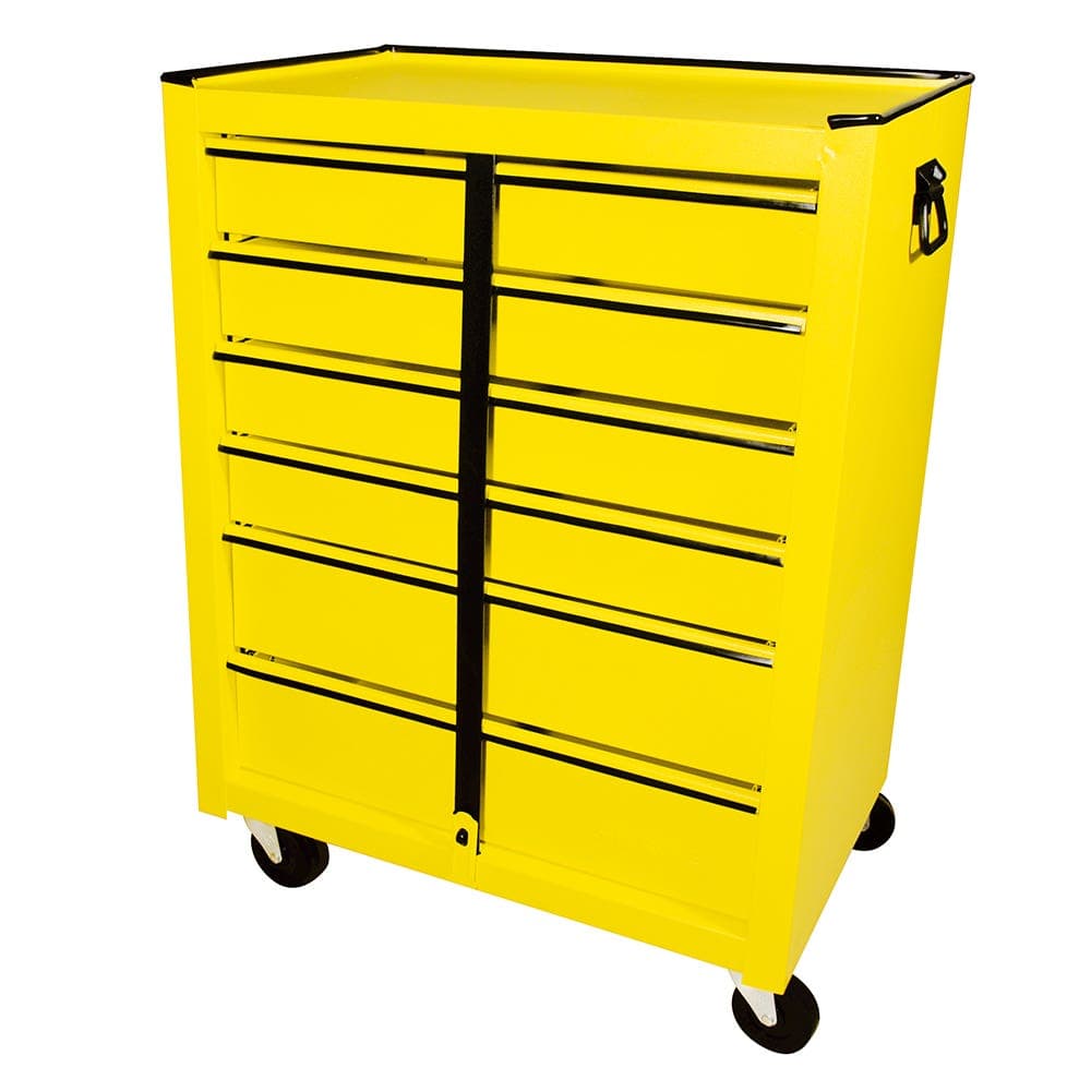 Surtek Gabinete móvil con 6 gavetas color amarillo 25"
