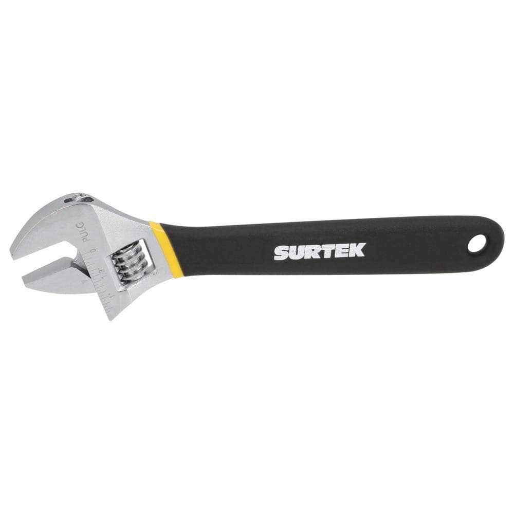 Surtek Llave ajustable cromada con mango Rubber grip de plastisol 10"