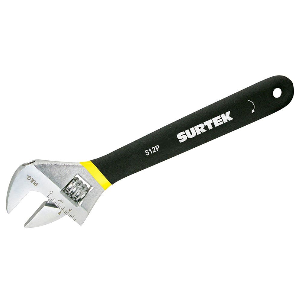 Surtek Llave ajustable cromada con mango Rubber grip de plastisol 12"