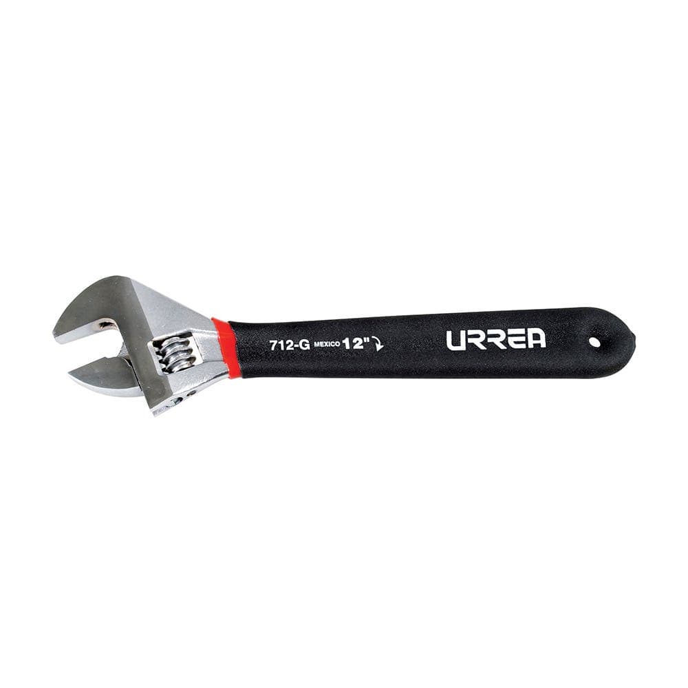 Urrea Llave ajustable cromada con mango Rubber grip 12"
